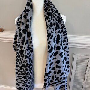 Gray and Black Leopard Sweater Cardigan/Poncho - one size fits all